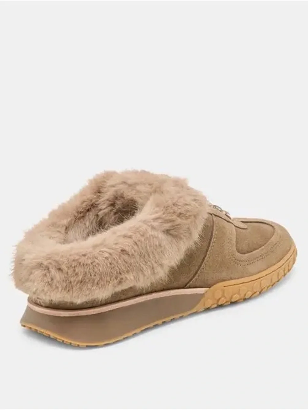 Dolce Vita Izzy Plush Suede Faux Fur Sneakers Tan Size 9 NWT
